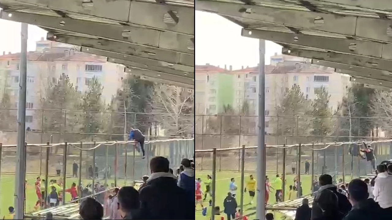 Amatör Lig'de olaylı maç: Cezalı antrenör tel örgüleri aşarak sahaya indi