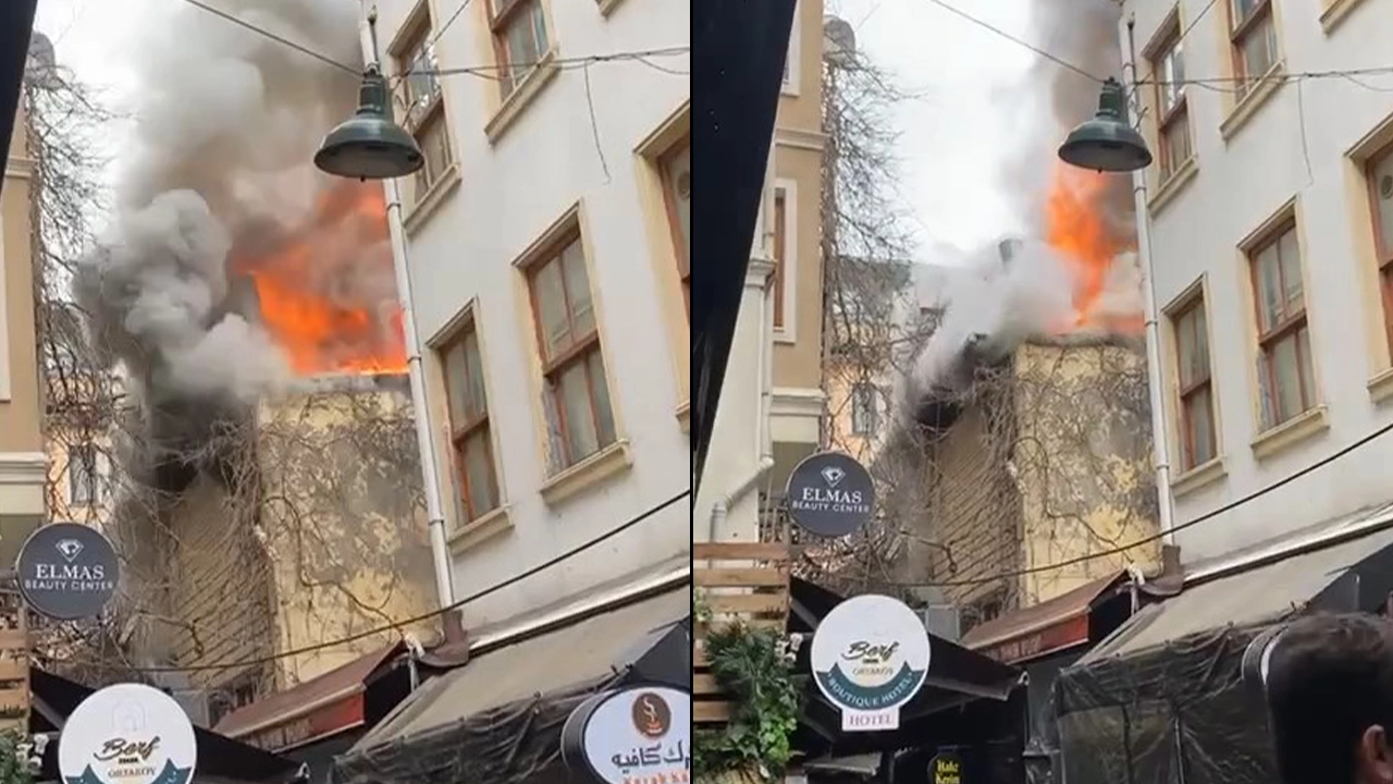 Ortaköy'de restoranda yangın: Birçok noktadan görüldü
