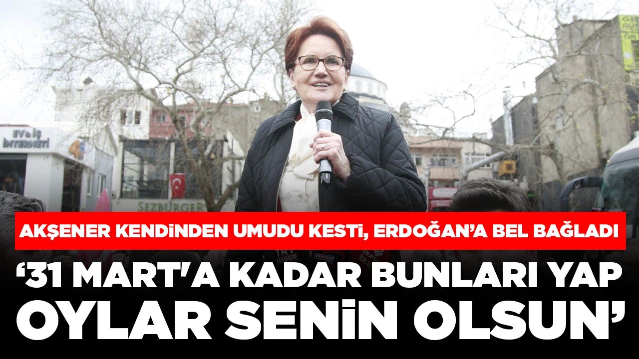 Akşener kendinden umudu kesti, Erdoğan'a bel bağladı: '31 Mart'a kadar bunları yap, oylar senin olsun'