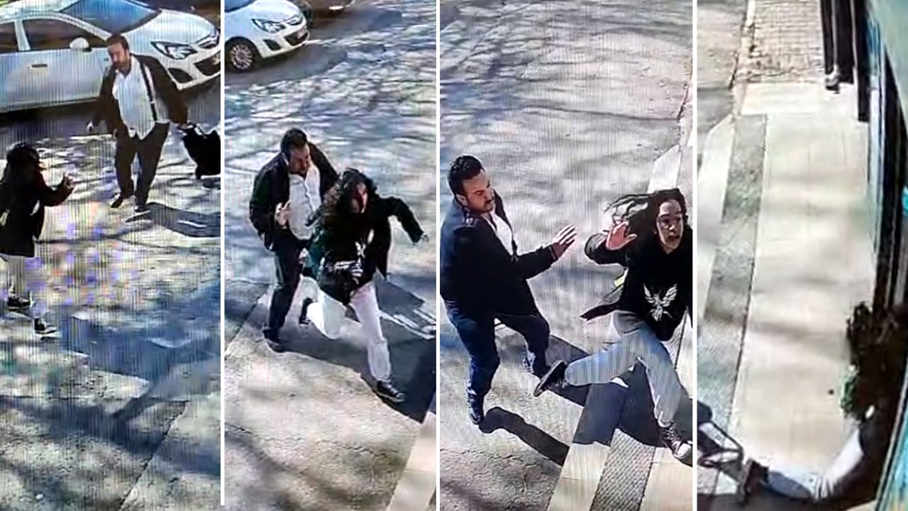Sokak ortasında şok anlar: Yolda yürüyen kız çocuğuna saldırdı