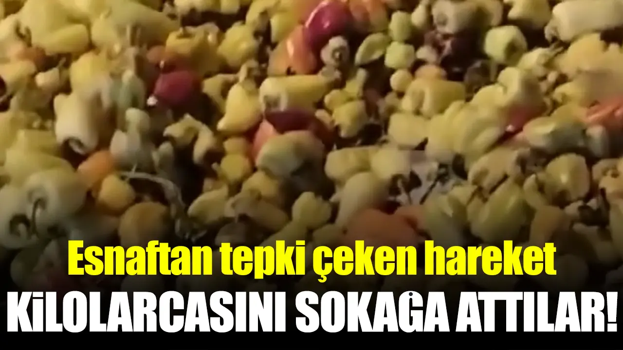 İstanbul Kartal'da esnaf kilolarca meyve ve sebzeyi sokağa attı