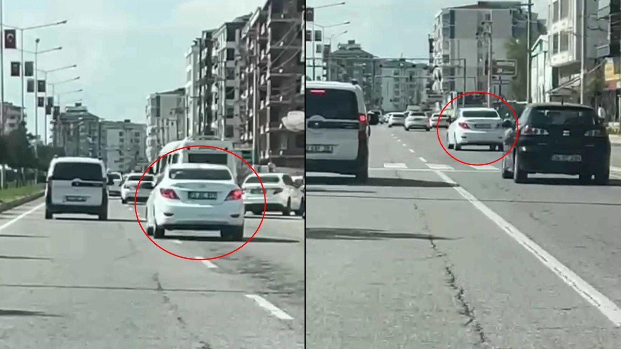 Trafikte tehlikeli görüntüler: Makas atan araç böyle görüntülendi