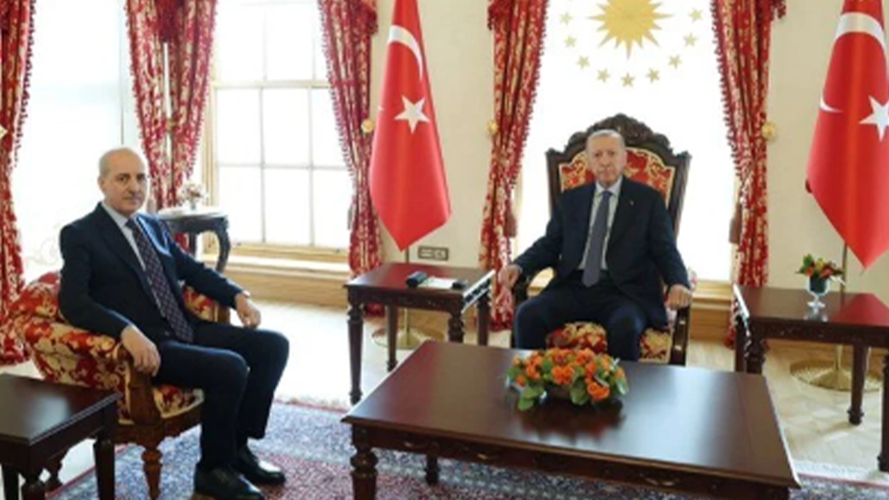 Cumhurbaşkanı Erdoğan TBMM Başkanı Kurtulmuş ile bir araya geldi