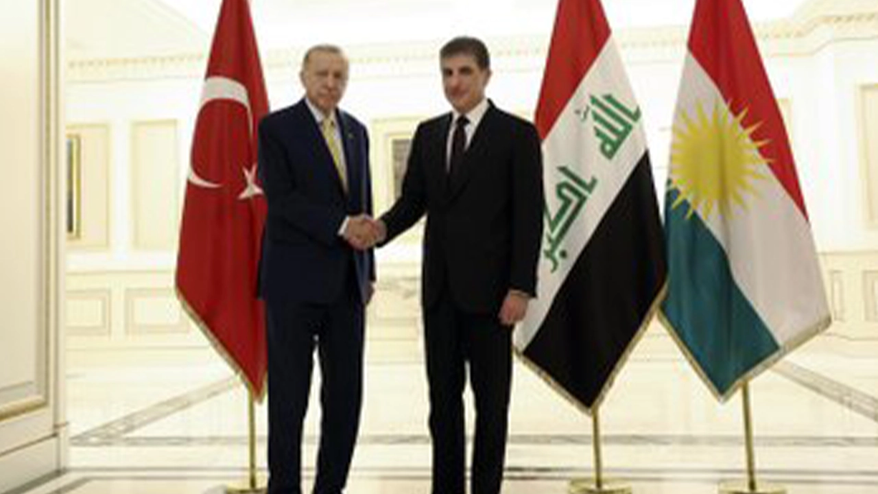 Cumhurbaşkanı Erdoğan, Neçirvan Barzani ile Erbil'de görüştü