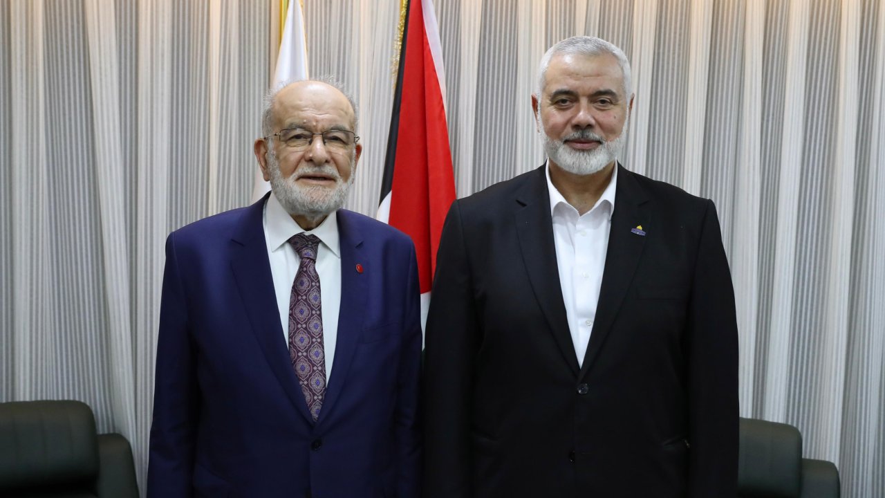 Saadet Partisi lideri Karamollaoğlu, Hamas lideri Haniye ile görüştü