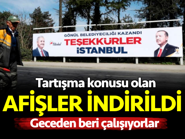 'Teşekkürler İstanbul' pankartları kaldırılıyor