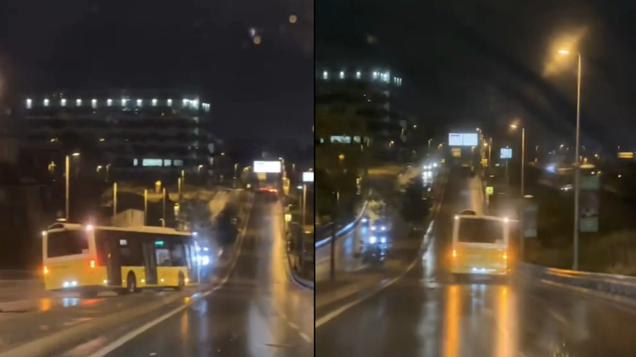 Trafikte korkutan anlar: İETT otobüsün kaza anı böyle görüntülendi