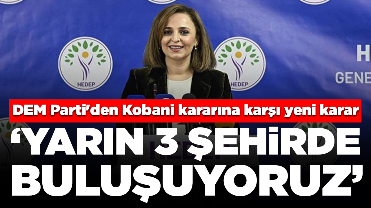 DEM Parti'den Kobani kararına karşı yeni karar: Yarın 3 şehirde buluşuyoruz