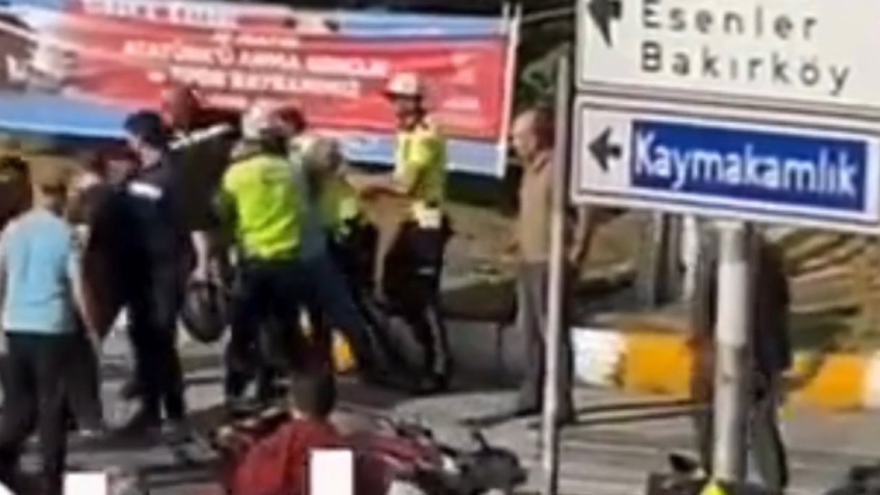 Bağcılar'da motosikletlilerin kavgasını polis zor ayırdı