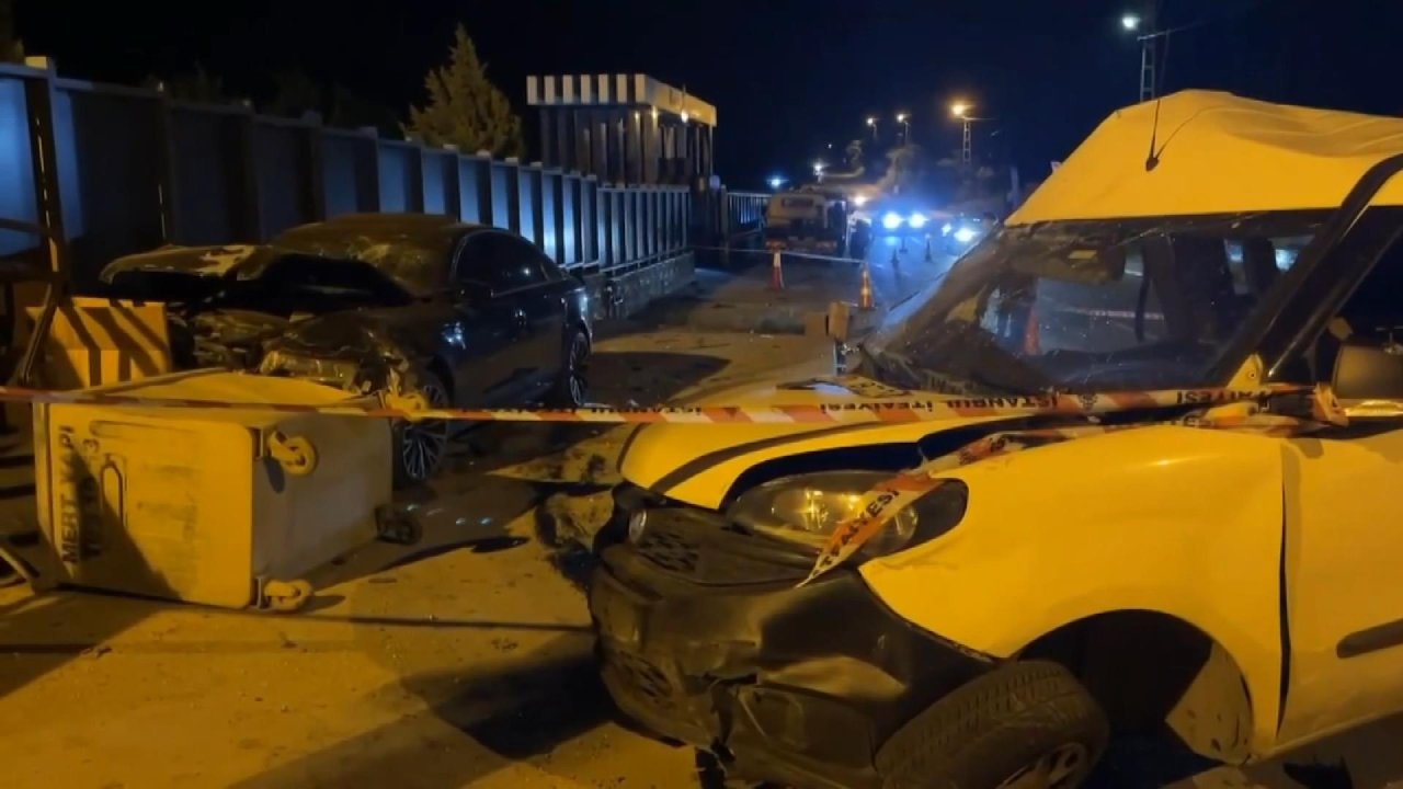 Çatalca'da otomobil ile hafif ticari araç kazaya karıştı