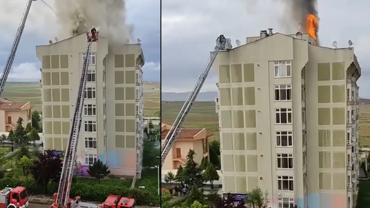Ankara'da çatıda çıkan yangın paniğe yol açtı: Tahliye edildiler