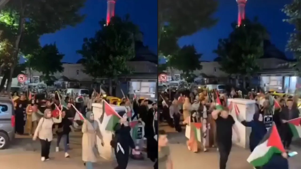 Sefaköy'de Filistin'e destek yürüyüşü düzenlendi