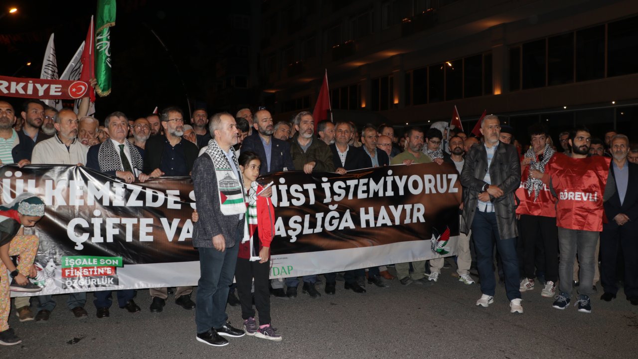 Ankara'da Filistin'e destek yürüyüşü: 'İnsanlık onuru siyonizmi yenecek'