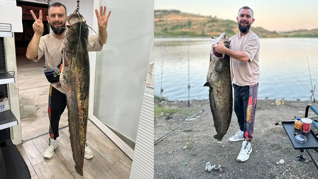 Baraj gölünde 24 kilo ağırlığında yayın balığı yakalandı