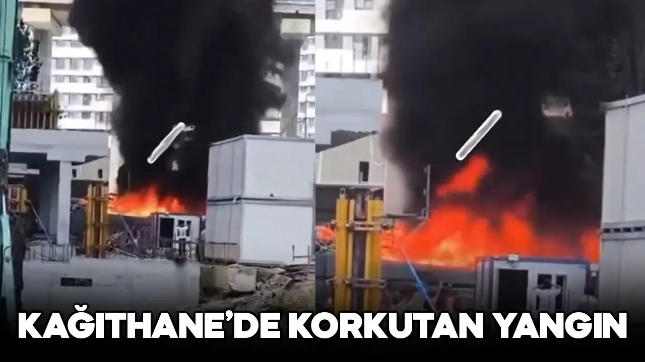 Kağıthane'deki inşaat alanında yangın çıktı