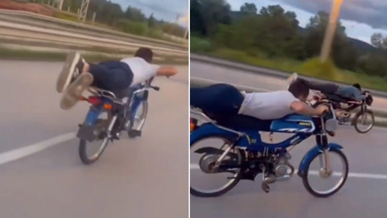 Motosikletle akrobatik hareketler yapan 2 sürücüye ceza