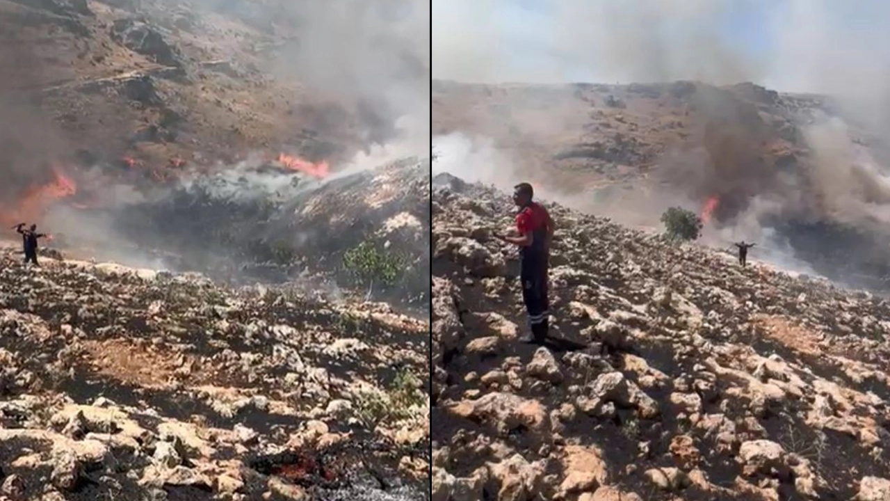 Mardin'de örtü yangını: Ekiplerin müdahalesi sürüyor