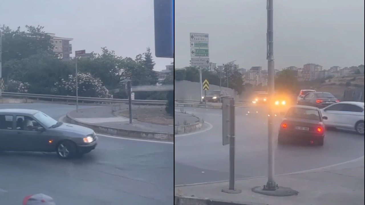 İstanbul'da drift atan sürücü trafiği tehlikeye soktu