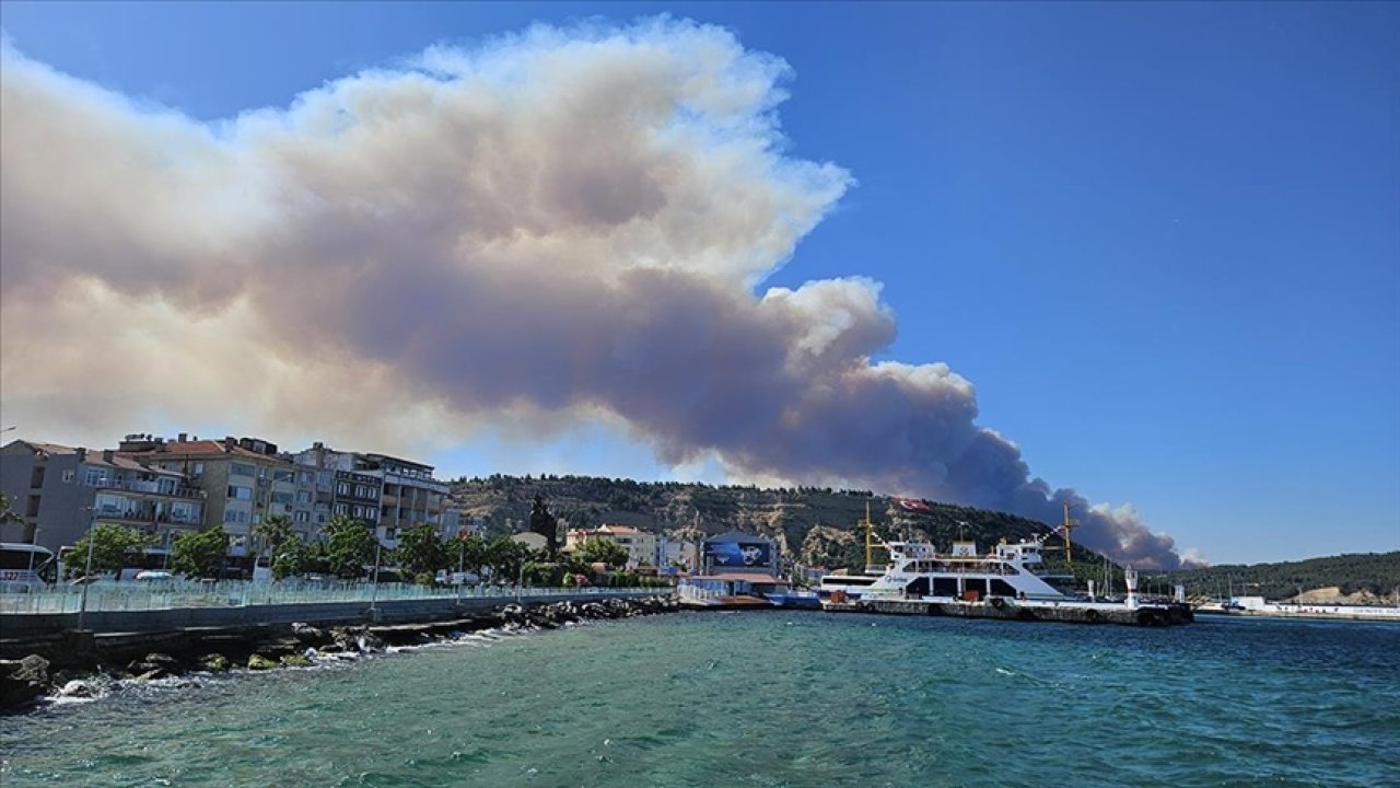 Yangın nedeniyle Çanakkale Boğazı gemi trafiğine kapatıldı