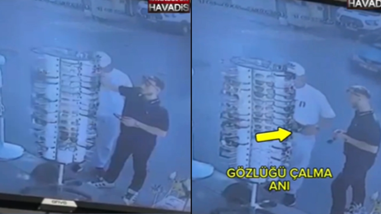 İstanbul'da gözlük hırsızlığı: O anlar böyle görüntülendi