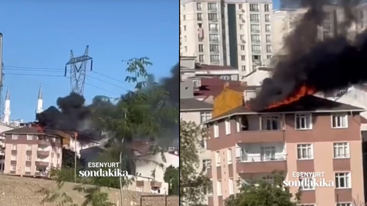 İstanbul'da çatı yangını: Dumanlar gökyüzüne yükseldi
