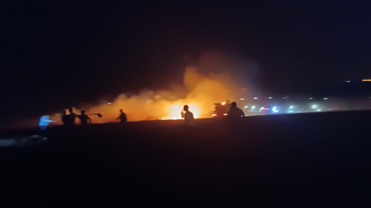 Siirt'te yıldırım düşen arazide anız yangını çıktı: 30 dekar zarar gördü