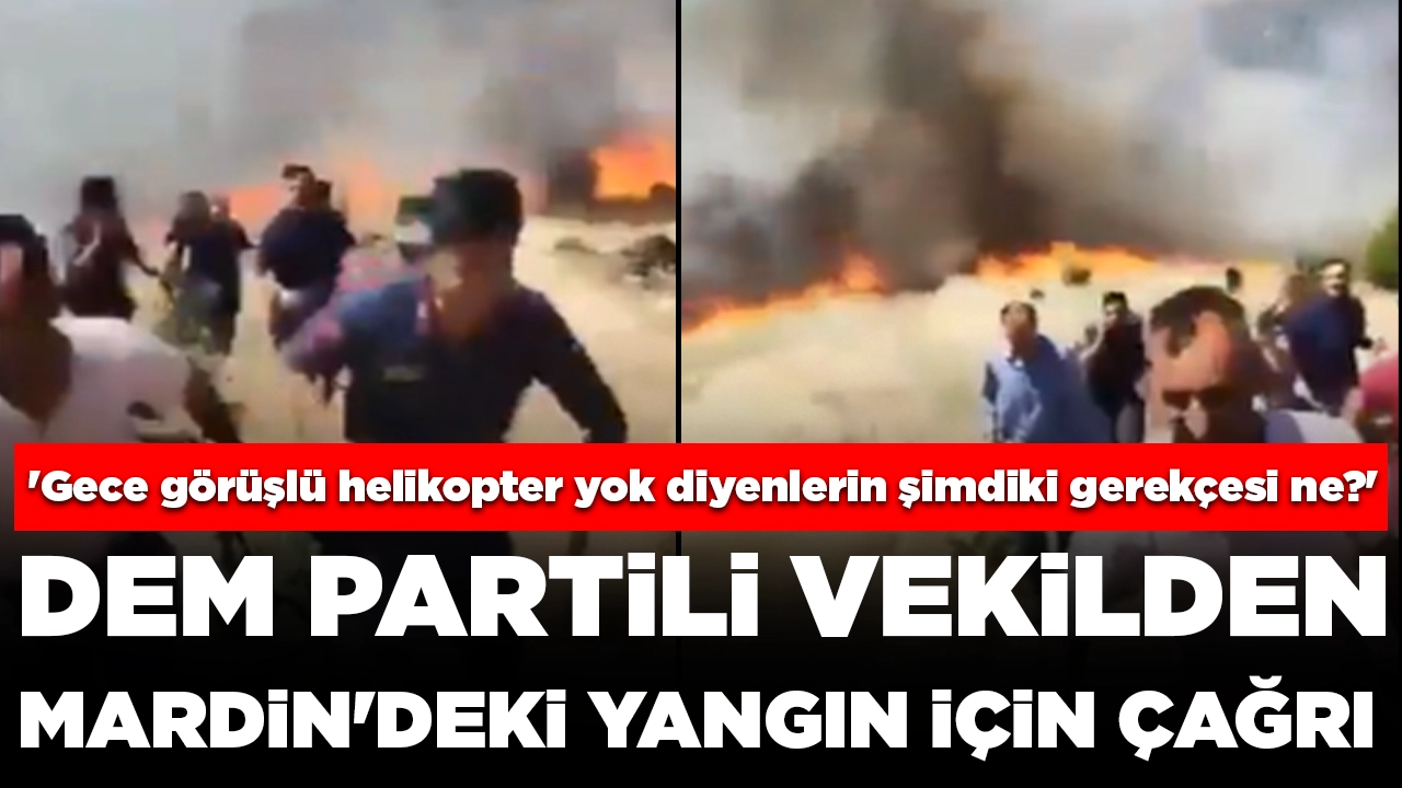 DEM Partili vekilden Mardin'deki yangın için çağrı: 'Gece görüşlü helikopter yok diyenlerin şimdiki gerekçesi ne?'