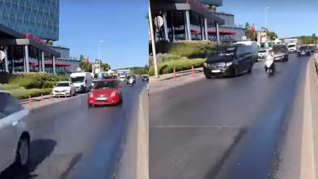 İstanbul'da yola yağ döküldü, motosiklet sürücüsü kazadan son anda kurtuldu!