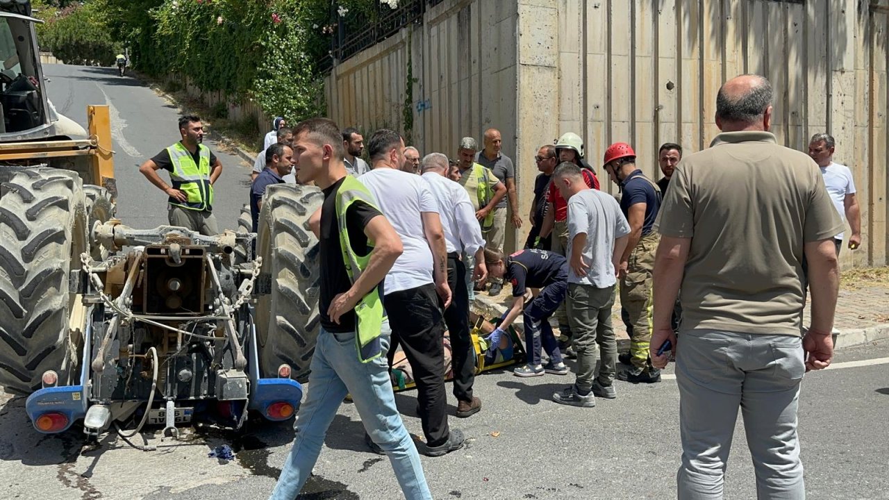 Ataşehir’de traktör devrildi: 1 yaralı