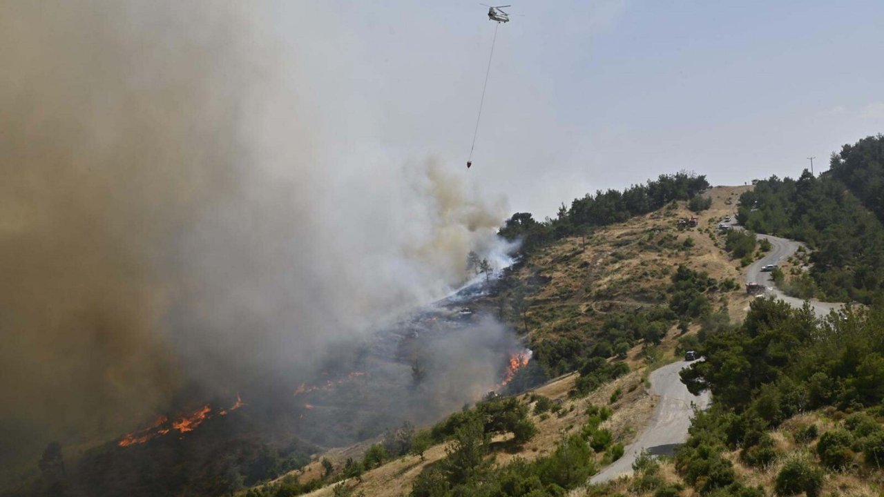 İzmir'deki orman yangınında 2'nci gün: Havadan müdahale yeniden başladı