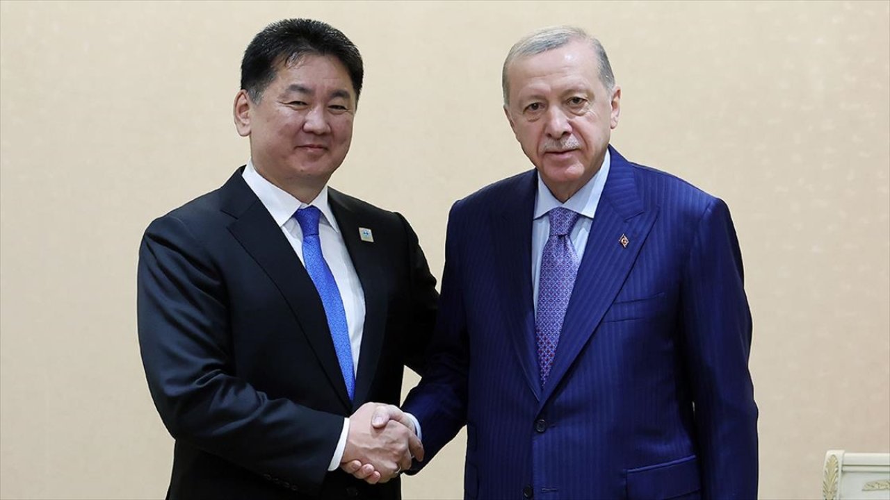 Cumhurbaşkanı Erdoğan, Moğolistan Cumhurbaşkanı ile görüştü