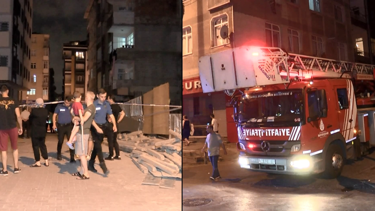 İstanbul'da panik anları: 6 katlı binadan tuğla parçaları düştü, tahliye edildi