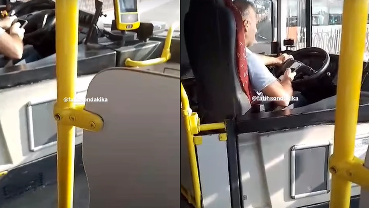 İstanbul'da İETT otobüs şoförü seyir halindeyken telefonuyla uğraştı
