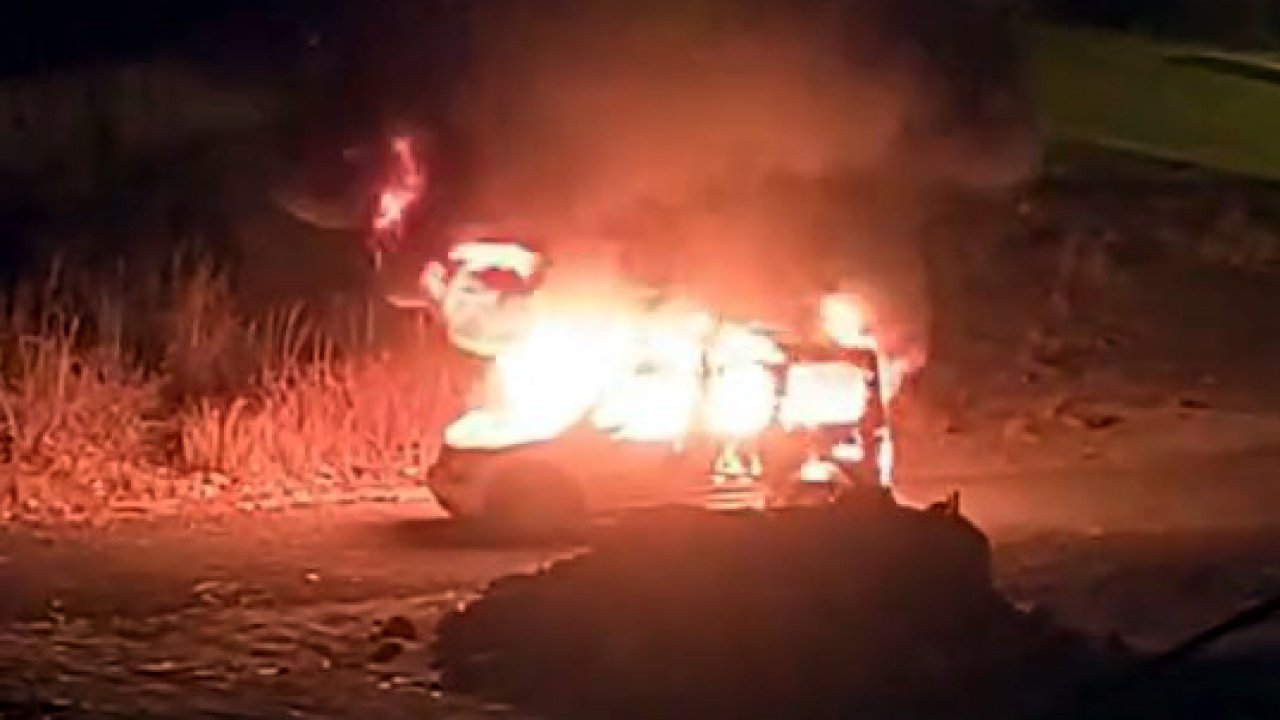 Amcasının park halindeki aracını ateşe verdi: Gözaltına alındı