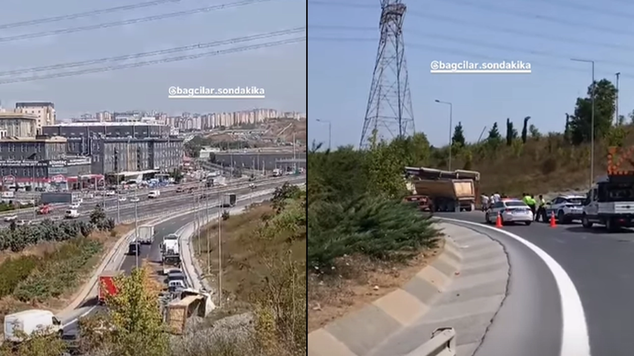 Kuzey Marmara Otoyolu'nda TIR devrildi: Yol trafiğe kapatıldı