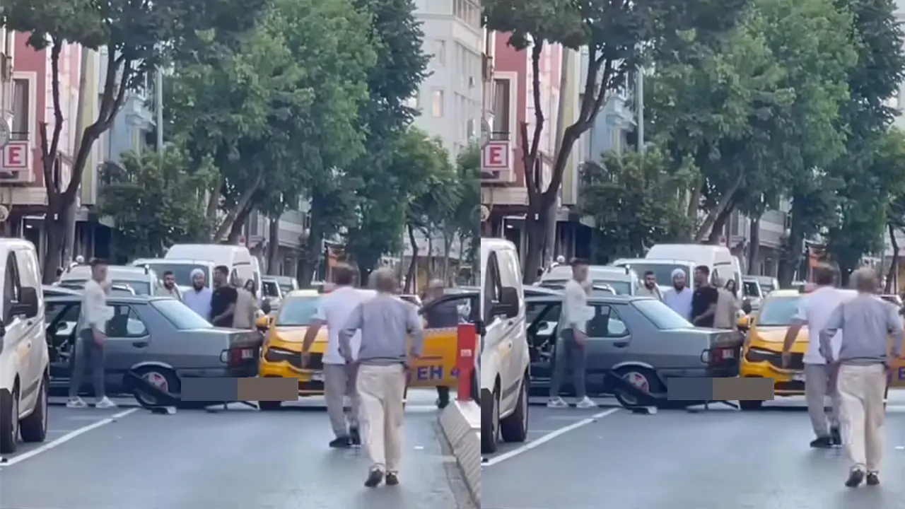 Fatih Camii önünde kaza! Yolda uzun araç kuyrukları oluştu
