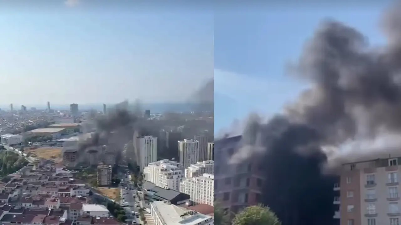 Esenyurt'ta inşaat halindeki bir binada yangın çıktı!