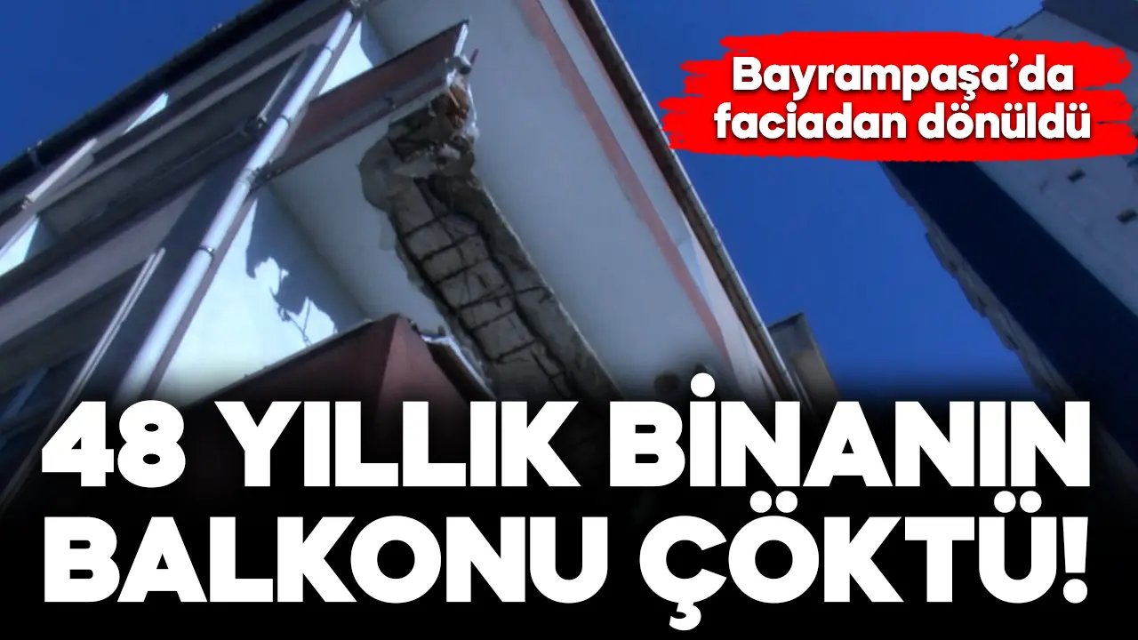 Bayrampaşa'da 48 yıllık binanın balkonu çöktü