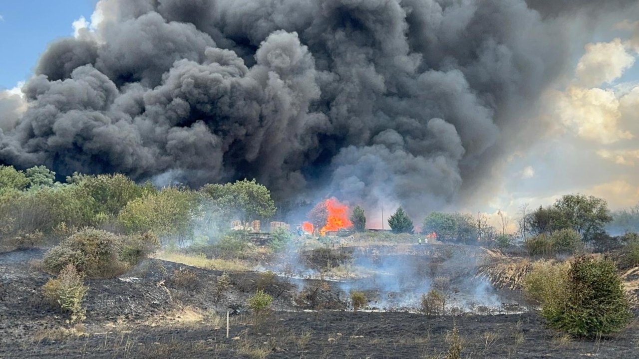 Tekirdağ'da anız yangını kısa sürede büyüdü, fabrikaya sıçradı: Alevlere müdahale ediliyor