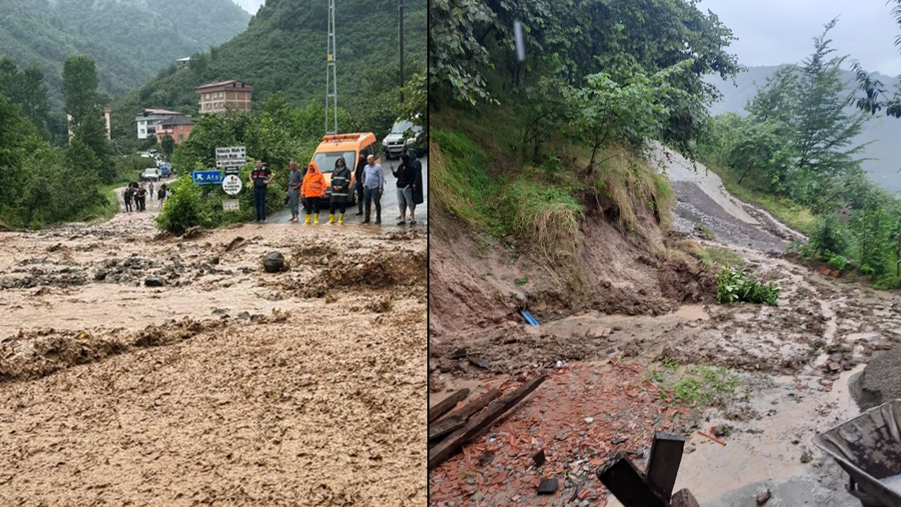 Trabzon’da sağanak, sel, taşkın ve heyelana neden oldu: Yollar göle döndü, ev ve iş yerlerini su bastı