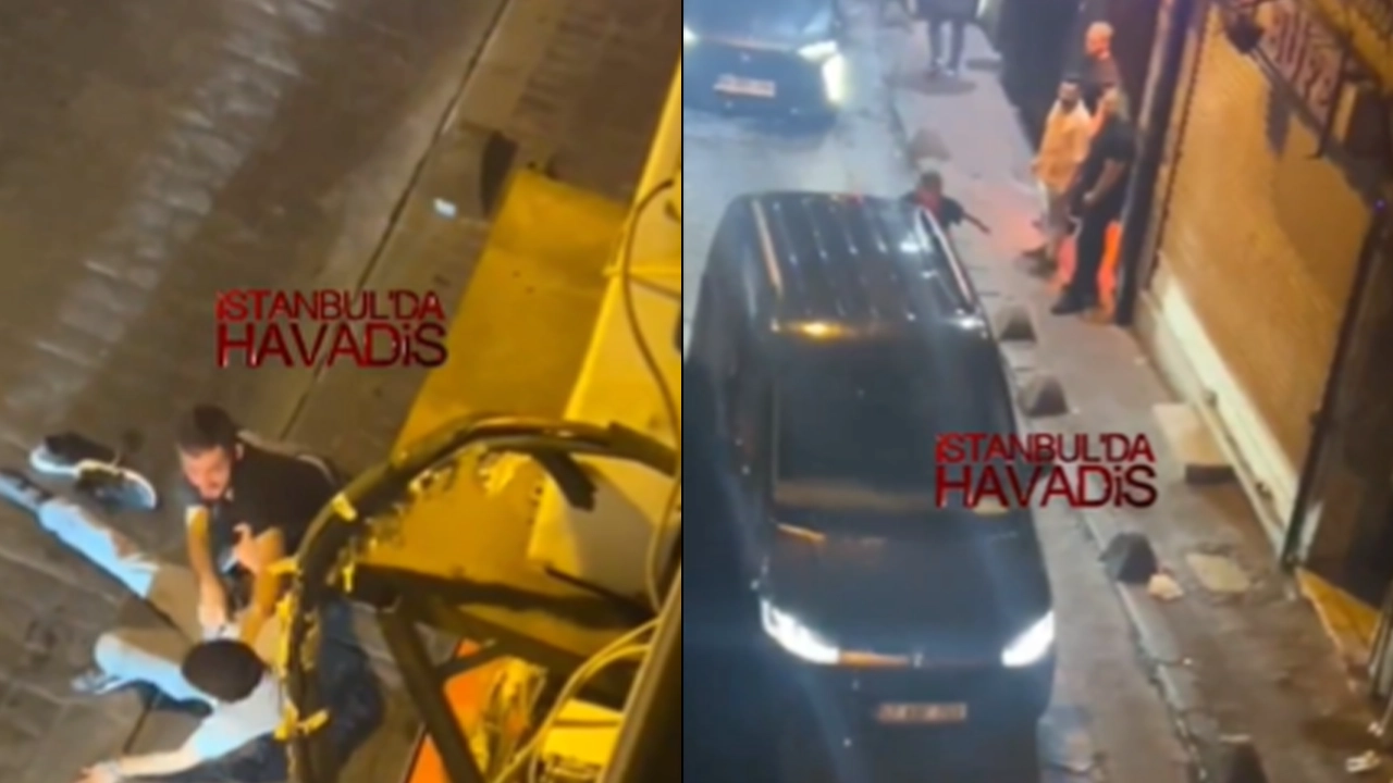 İstanbul Taksim'de hareketli dakikalar: Arkadaşını bayıltana kadar dövdü, araçlara saldırdı