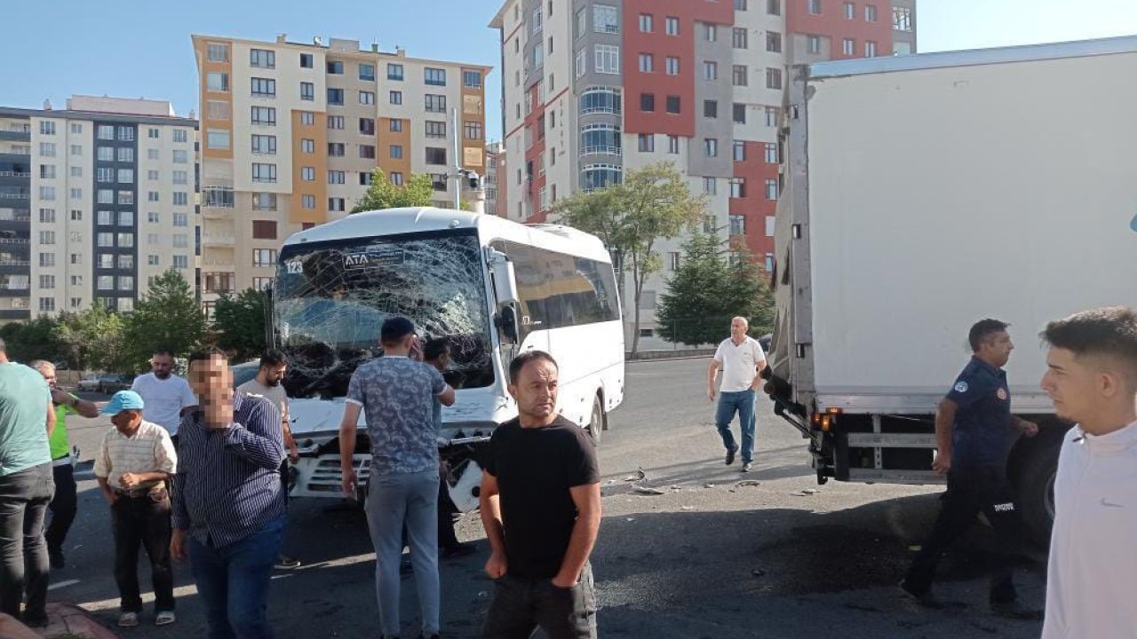 Kayseri'de işçileri taşıyan servis midibüsü ile kamyon çarpıştı: Çok sayıda yaralı var