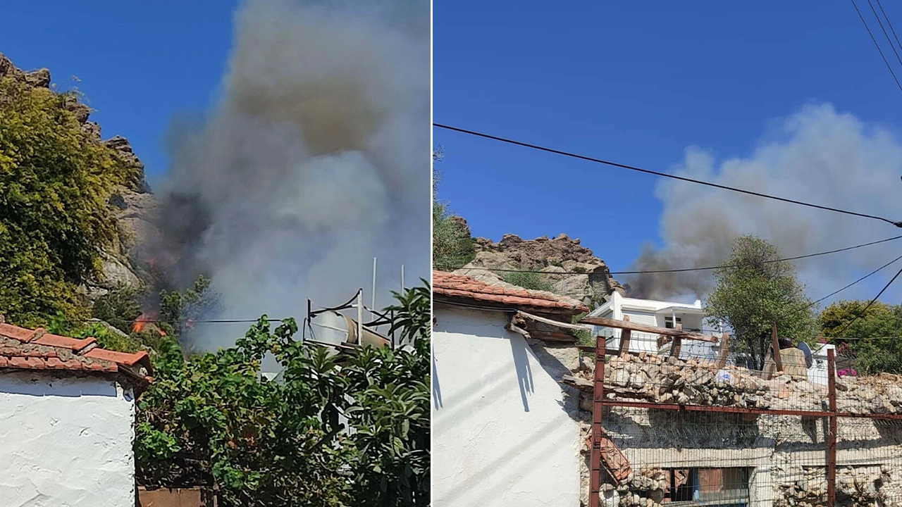 Bodrum'da makilik yangını: Alevlere müdahale sürüyor