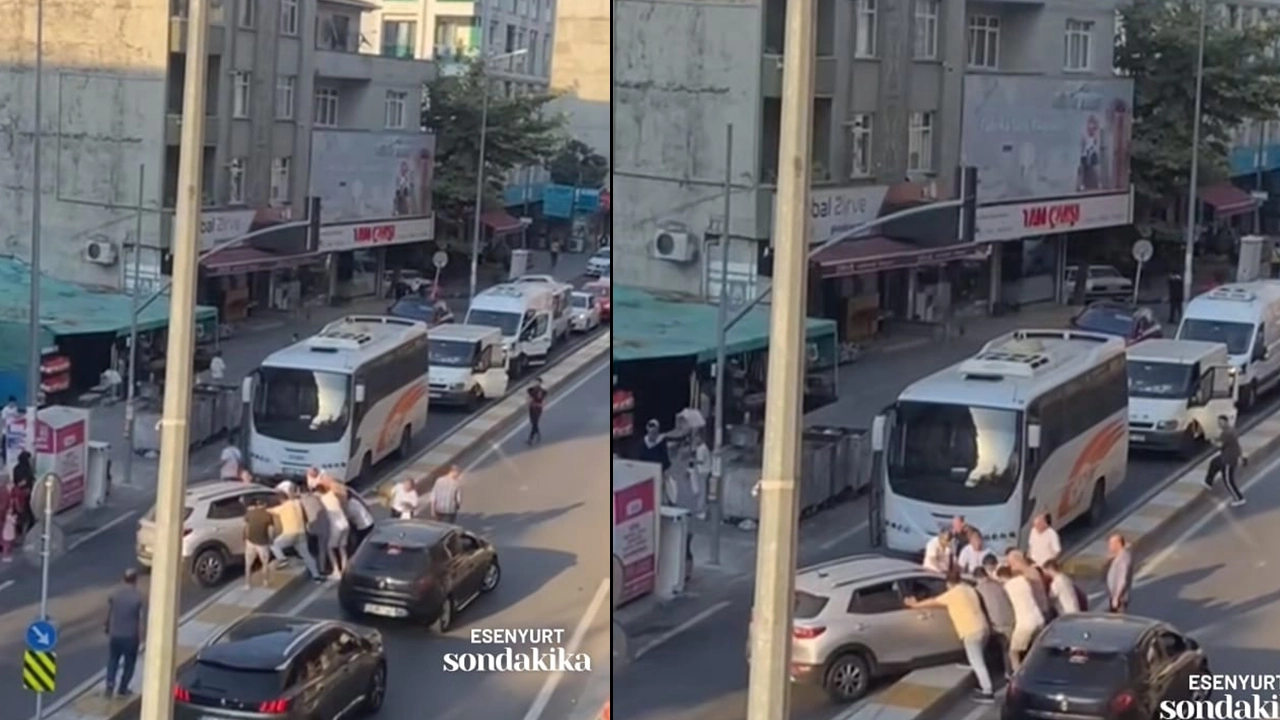 Otomobil refüje çıktı, trafikte yoğunluk oluşunca vatandaşlar olaya el attı