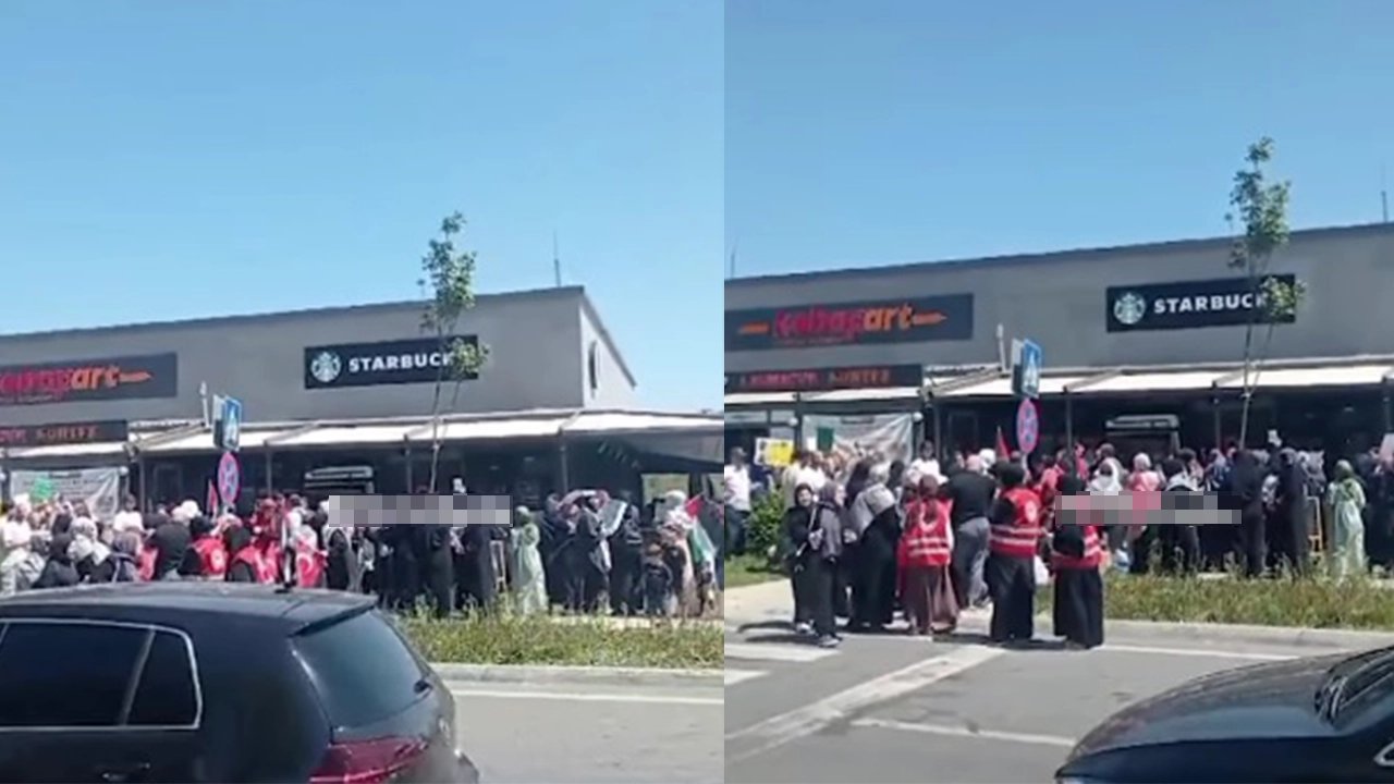 Başakşehir'deki Starbucks mağazasına kadınlardan eylem!