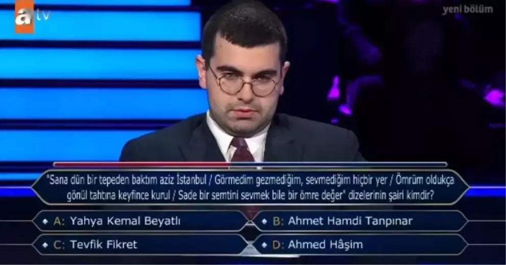 "Kim Milyoner Olmak İster"de Sorulan Şiirin Şairi Kim? TDK'da Geçmeyen Atasözü Hangisi?