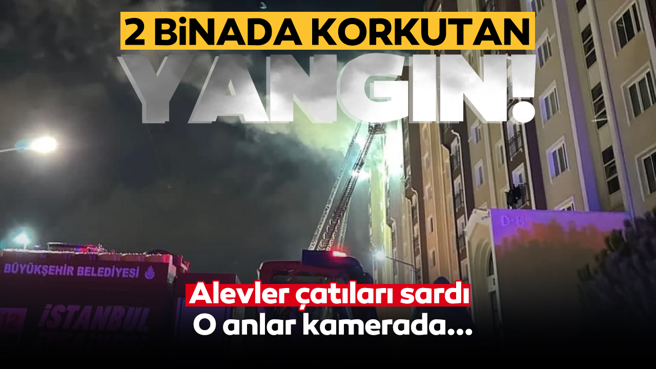 İstanbul'da on katlı binanın çatısında korkutan yangın: Alevler yan binaya da sıçradı