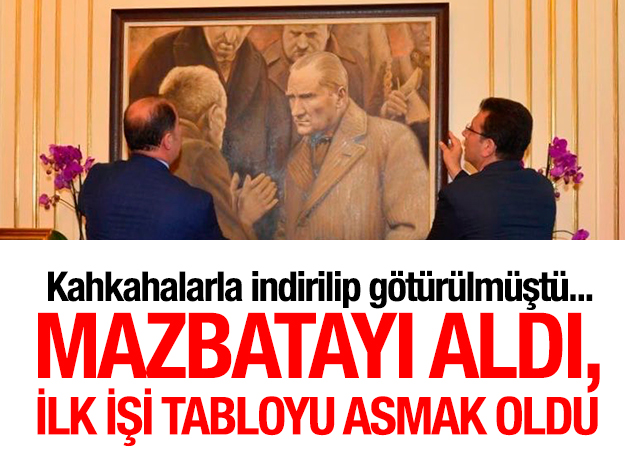 Atatürk tablosu eski yerine asıldı