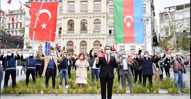 Azerbaycan’ın Karabağ zaferi Beyoğlu’nda büyük coşkuyla kutlandı