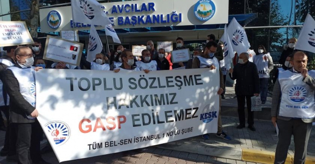 Avcılar Belediyesi'nde çalışan emekçiler "TİS görüşmeleri başlasın" çağrısı yaptı